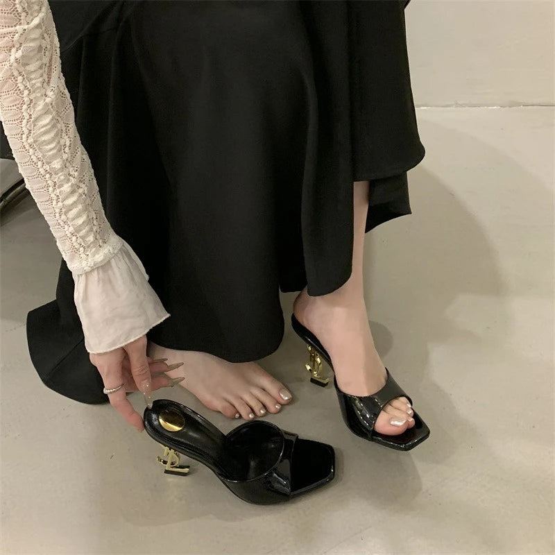 Women's Summer New Luxury Brand Designer Sexy Pointed Toe 6cm High Heels 2025 Elegant Slip on Party Dress Ladies Sandals Zapatos