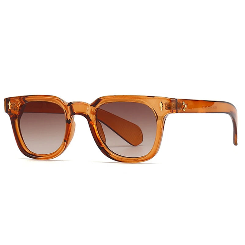 SHAUNA Retro Square Men Rivets Sunglasses Shades UV400 Fashion Women Green Sun Glasses