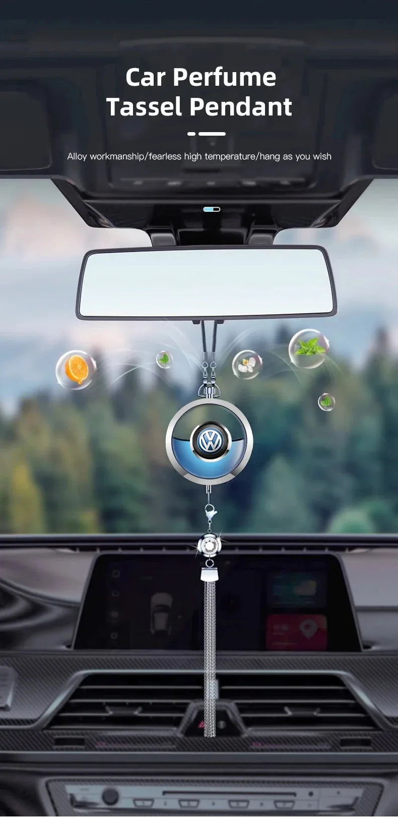 Car Air Freshener Hanging Pendant Rearview Mirror Fragrance Ornament For VW Polo Passat Touran Tiguan Golf Jetta GTI Transporter