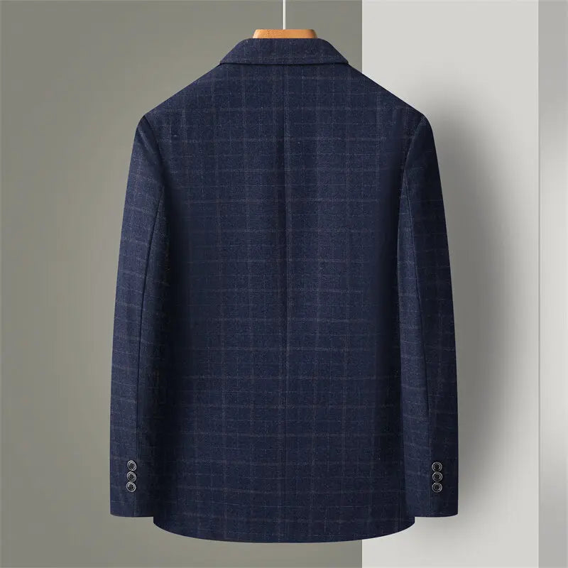 Men's Business Suit 2025 Fashionable Handsome Loose Fit Middle-Aged Father's Coat Casual Elegant Style for Mature Gentlemen