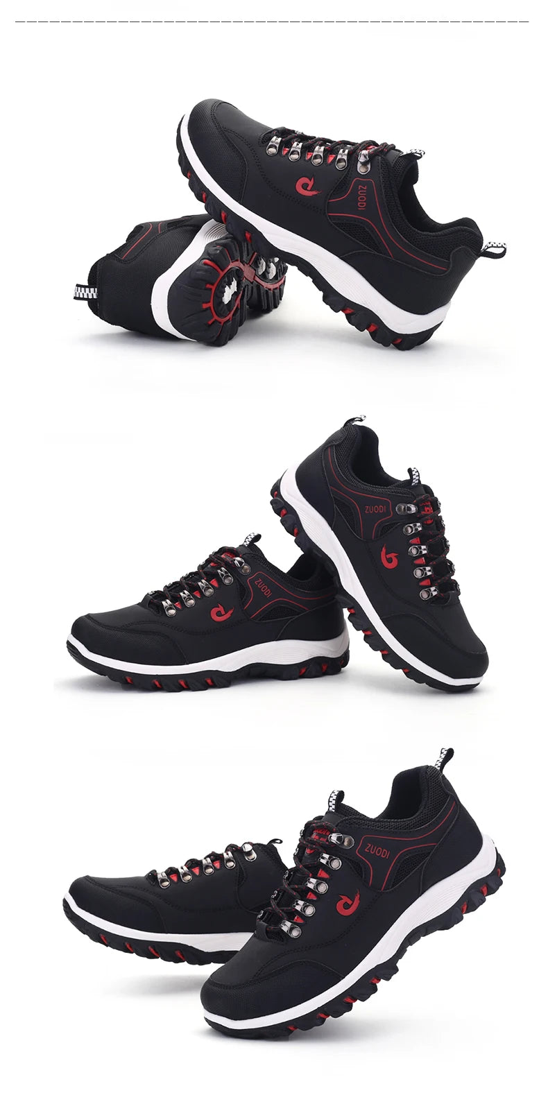 Men's Hiking Shoes Waterproof Leather Outdoor PU Shoes Wear-resistant Men Trekking Walking Hunting Tactical Sneakers