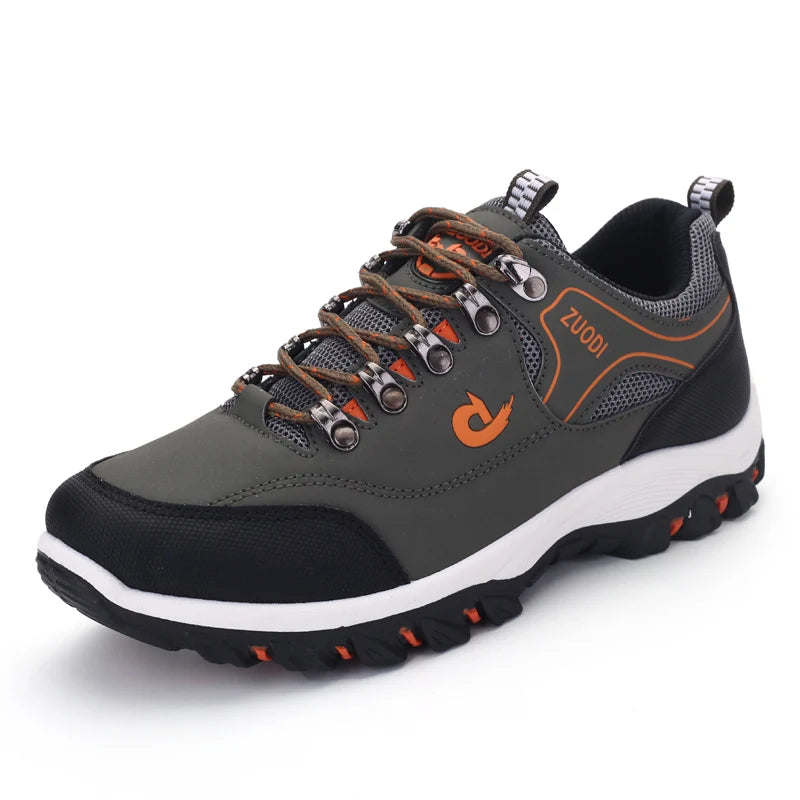 Men's Hiking Shoes Waterproof Leather Outdoor PU Shoes Wear-resistant Men Trekking Walking Hunting Tactical Sneakers