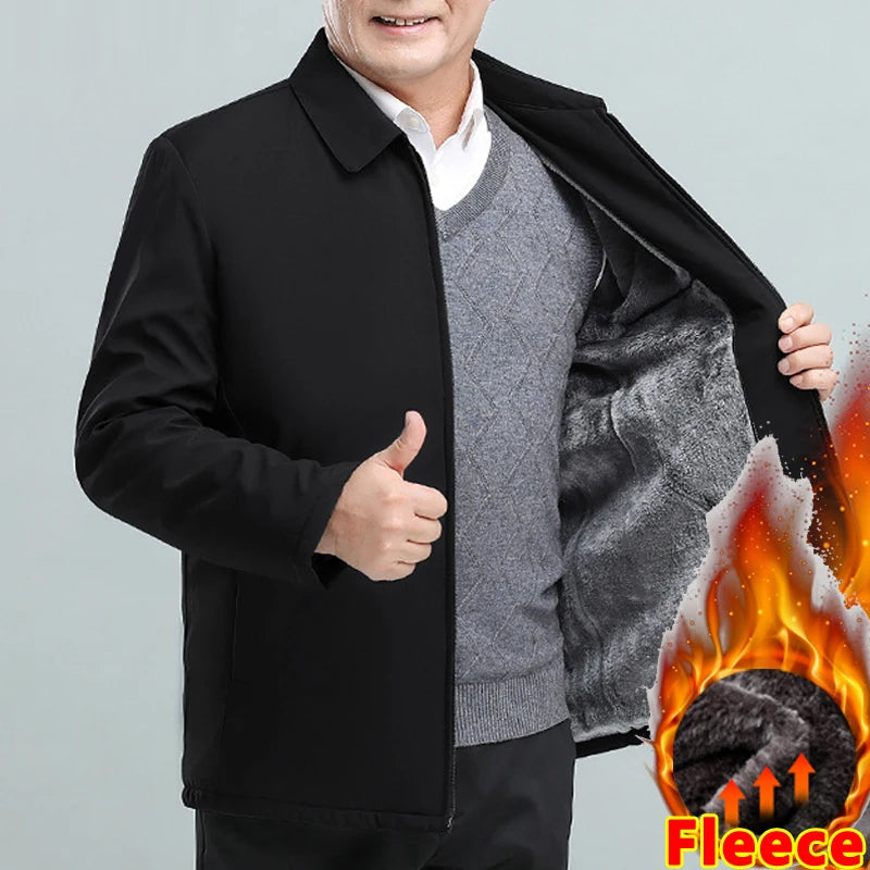 Warm Padded Blazers for Men's Winter Jacket Luxury Casual Winter Jackets for Men Formal Business Office Dress Coat Outwear Black