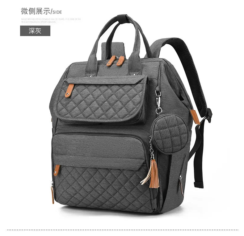 Milk Bottle Diaper Multi Compartment Maternal Christmas Large Capacity Mommy Bag Multi Functional Portable Mom Storage Backpack
