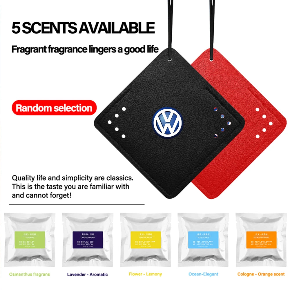 Car Air Freshener Rearview Mirror Pendant Aromatherapy Sachet For Volkswagen VW Polo GTI Bora Rline Jetta Golf 7 8 Tharu Tiguan