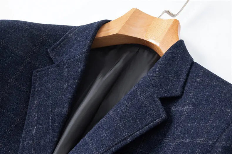 Men's Business Suit 2025 Fashionable Handsome Loose Fit Middle-Aged Father's Coat Casual Elegant Style for Mature Gentlemen