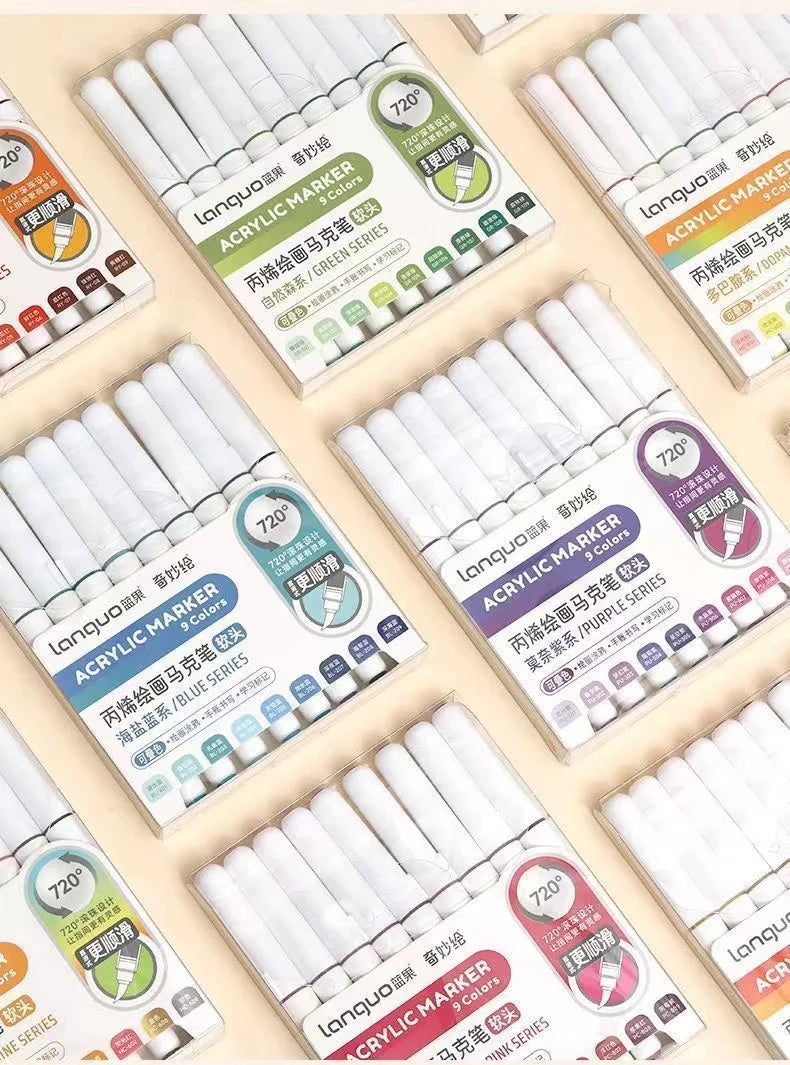 back to school accessories Aesthetic stationery graffiti Color markers acrylic marker Brush tip pens art supplies drawing pens