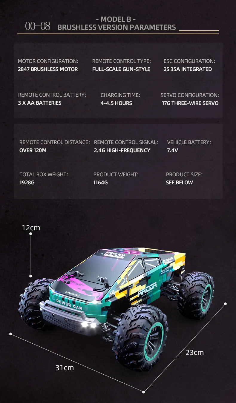 Dazzling Rc Cars Full-Scale Drift Racing Cross-Country High-Speed Remote Control Car Boy Electric Remote Control Toy Car Gift