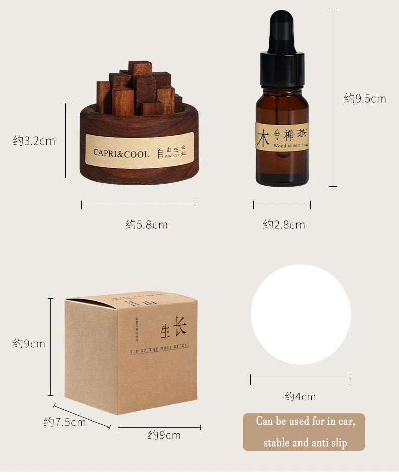 Fragrant Incense Natural Essential Oil Aromatherapy With Glass Dropper Black Walnut Wood Sticks Fragrance Car Air Freshener
