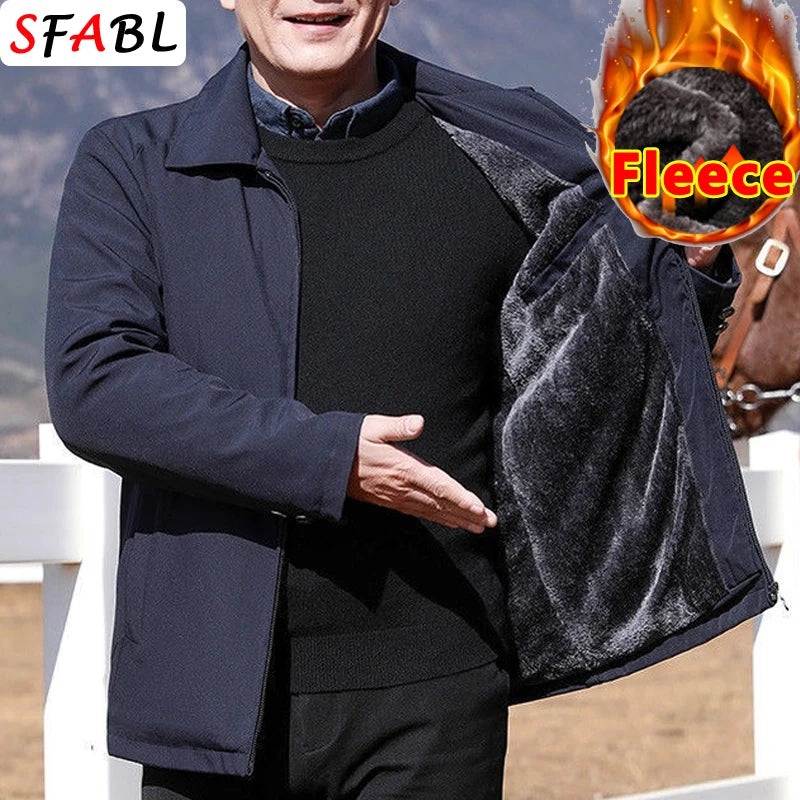 Warm Padded Blazers for Men's Winter Jacket Luxury Casual Winter Jackets for Men Formal Business Office Dress Coat Outwear Black