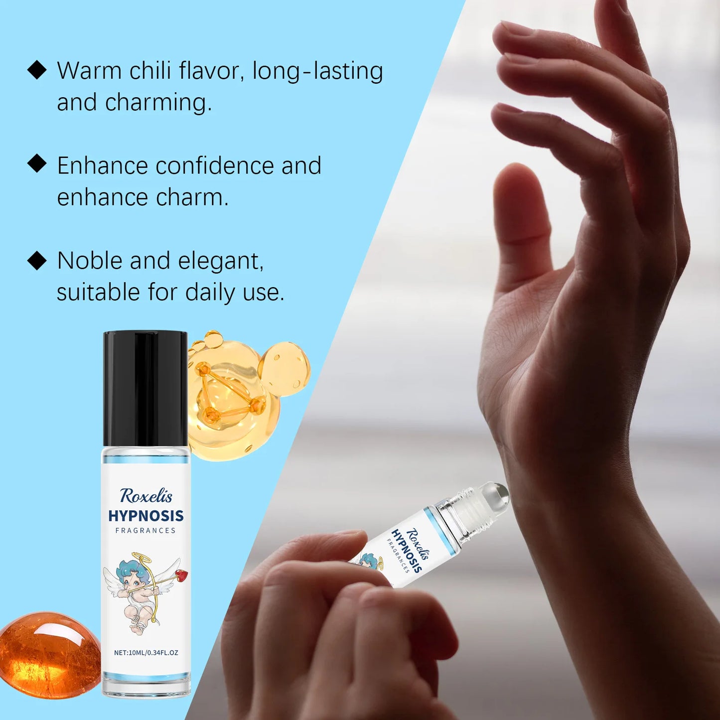 Roxelis Men's pheromone perfume fresh fragrance keep fragrance with you couple dating exudes charm men's niche perfume