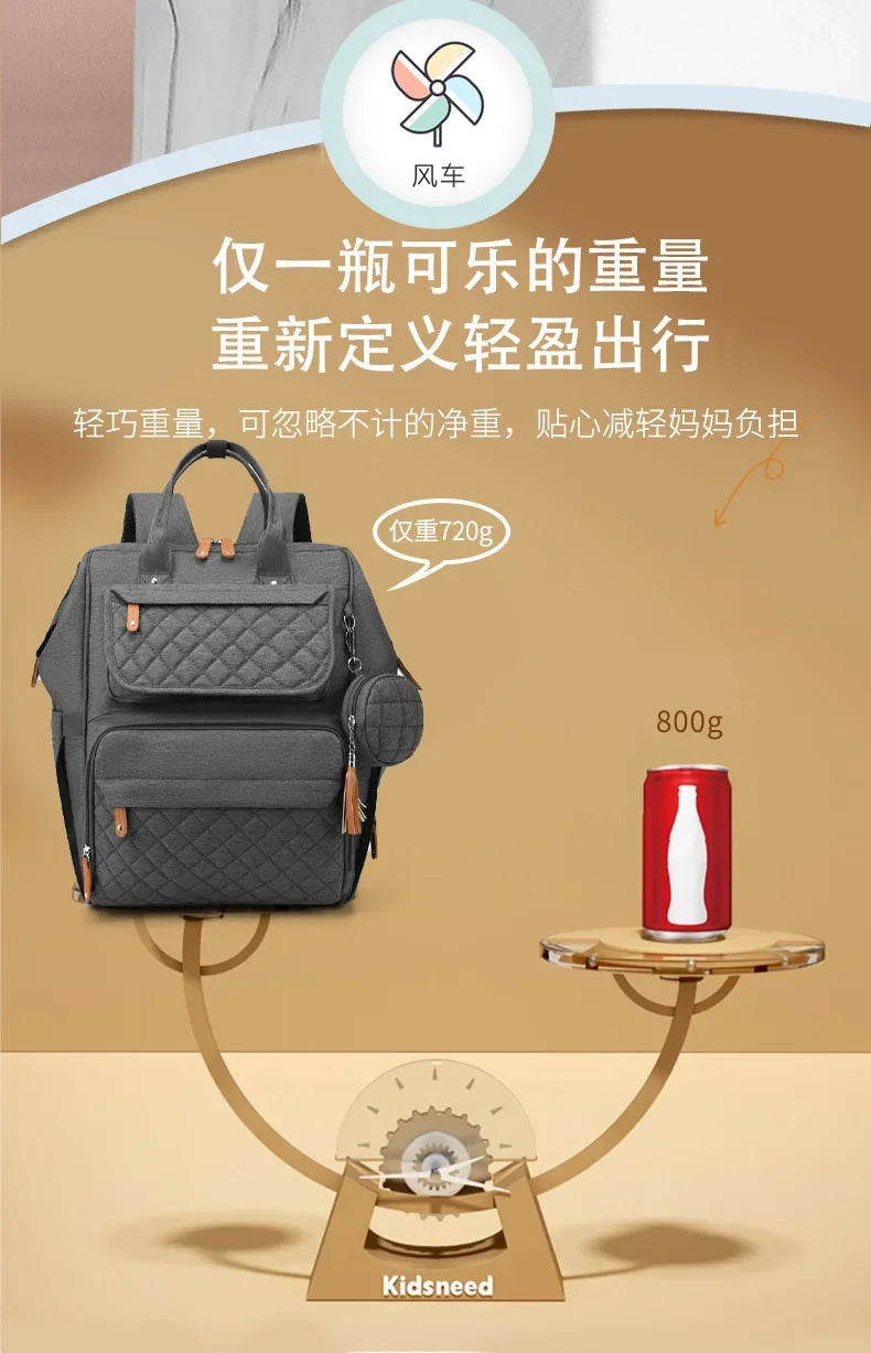Milk Bottle Diaper Multi Compartment Maternal Christmas Large Capacity Mommy Bag Multi Functional Portable Mom Storage Backpack