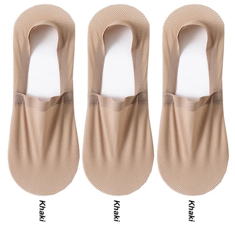 3Pair / Lot Men Boat Socks Fashion Summer Thin Invisible Sock Breathable Soft Casual Sox High Quality Elastic Mesh Sokken Meias