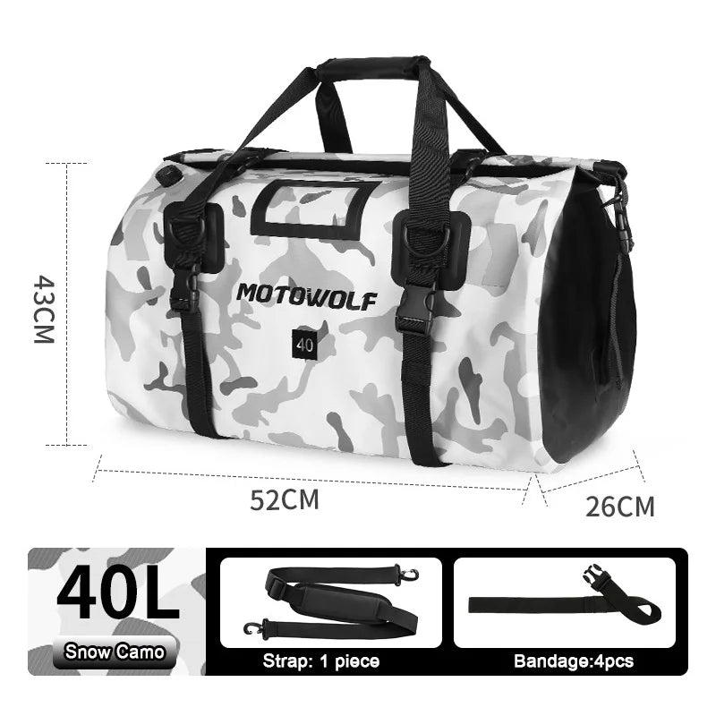 Waterproof Motorcycle Bag For K-TM 1290 BMW Yamaha 40/66L Large Capacity Outing Storage Package Moto Luggage Tailpack