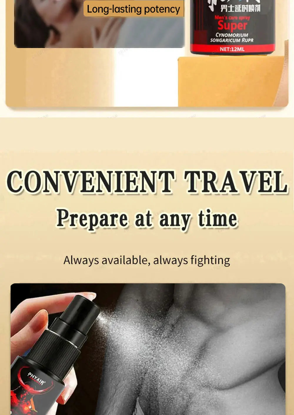 Men's delay time spray