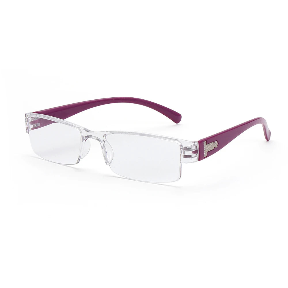 Korean Fashion Reading Glasses Men Women Clear Lens Half Frame Presbyopic Eyewear 1.0 1.5 2.0 2.5 3.0 3.5 4.0 for Reader