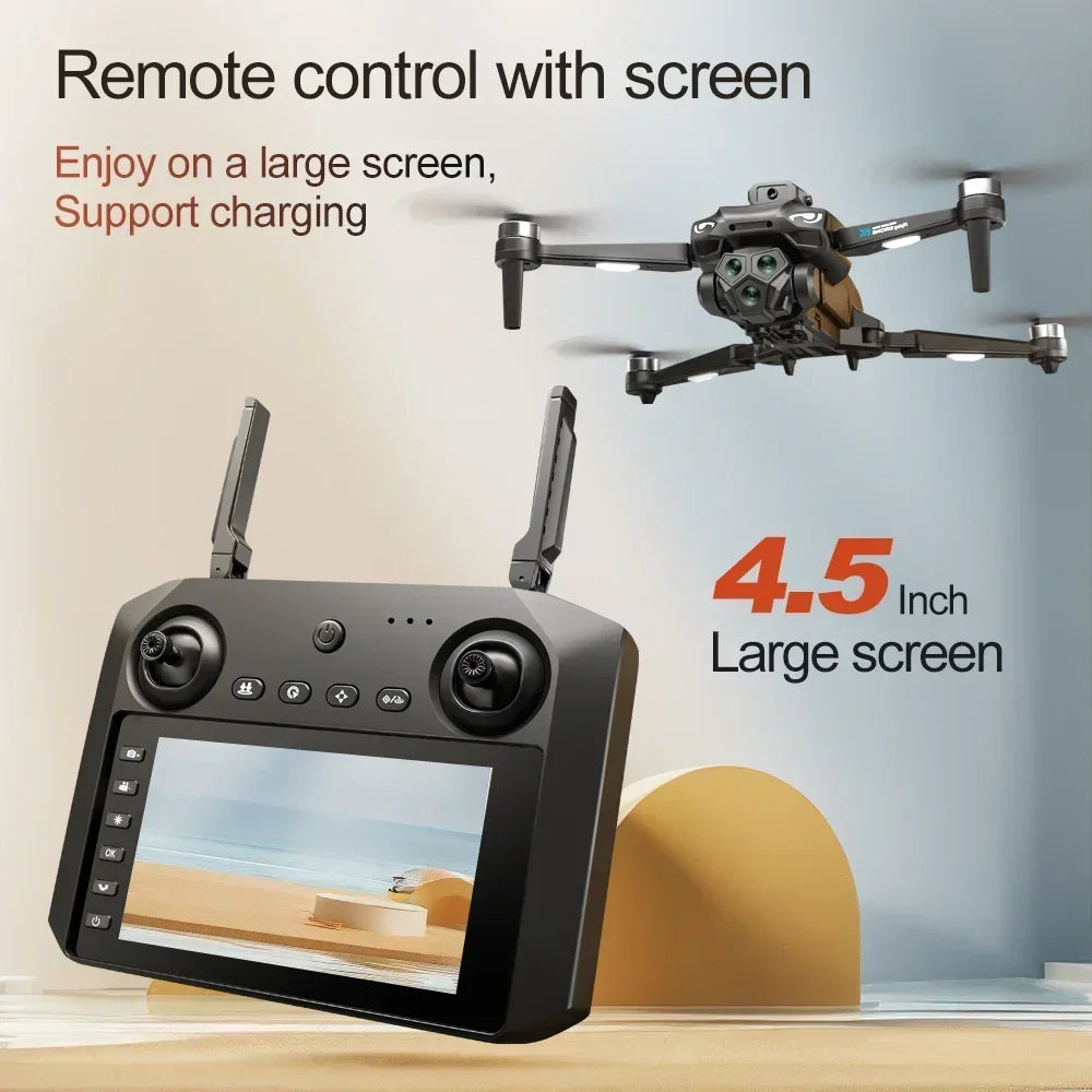 2025 New M33 RC Drone 4K Professinal With Wide Angle Triple HD Camera Foldable RC Helicopter WIFI FPV Height Hold Apron Sell