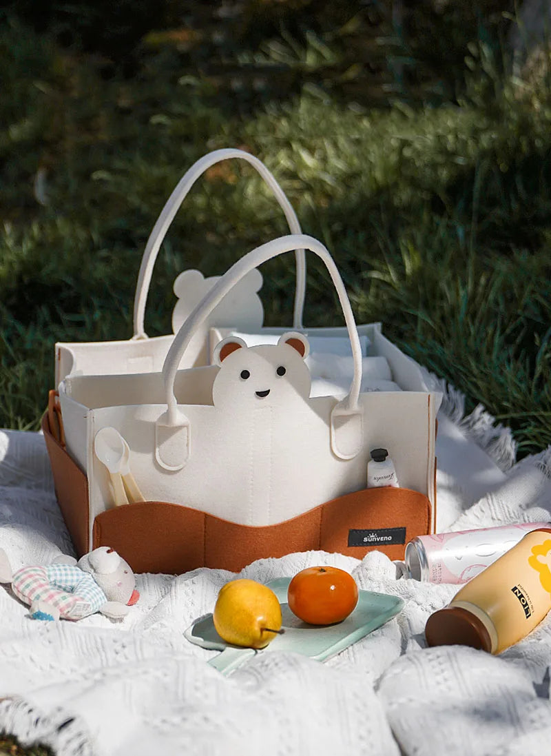 Felt Diaper Bag Baby Organizer Pockets handheld mummy bag mother and baby storage bag Nappies Organizer Portable Mom Tote Basket