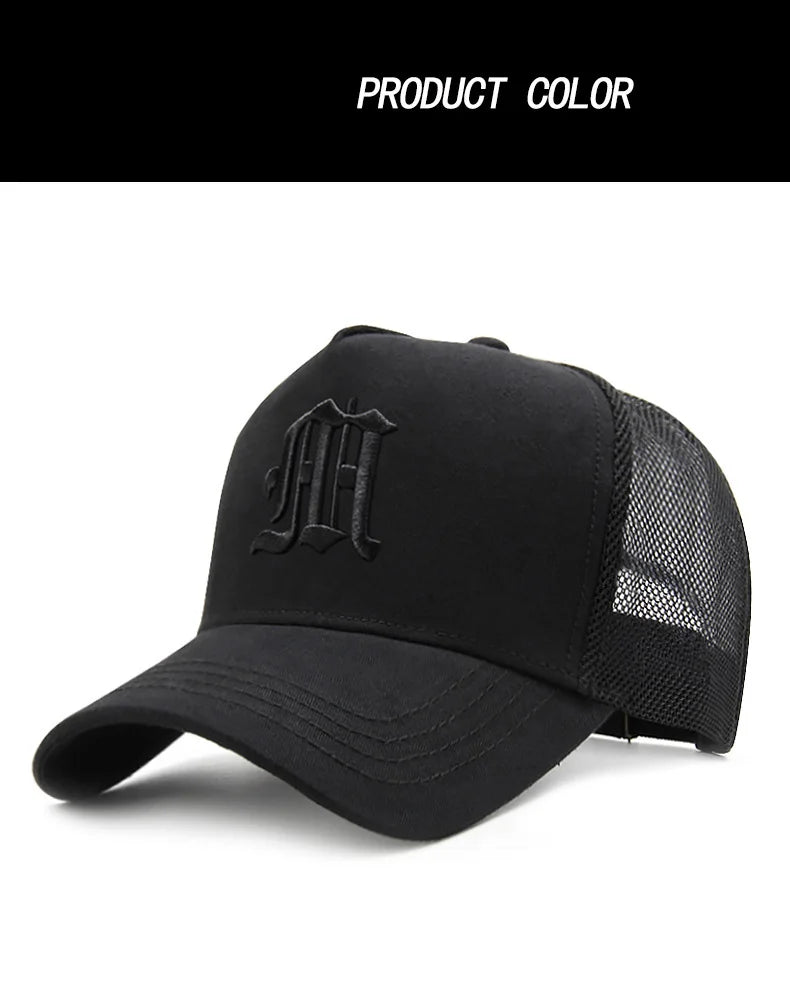 New Hat Men's Summer Thin High Top Baseball Cap Tide Big Head Fence Mesh Breathable Cap Sunscreen Sun Hat