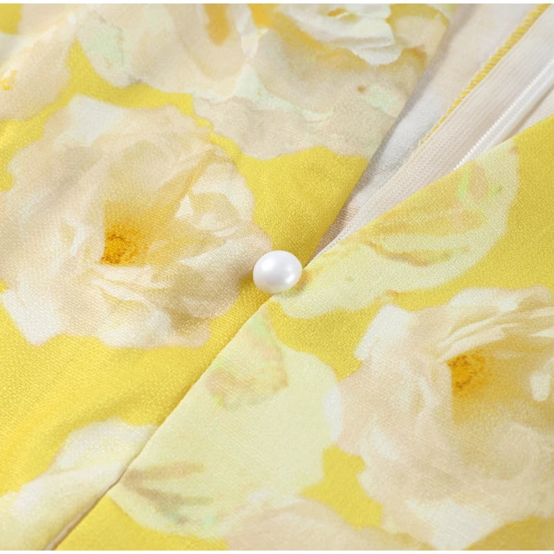 Backless Party Dress Women Elegant 3D Flower Print Sling Lace Up Ruffle A-line Mini Evening Dresses Female 2025 Summer Swimwears