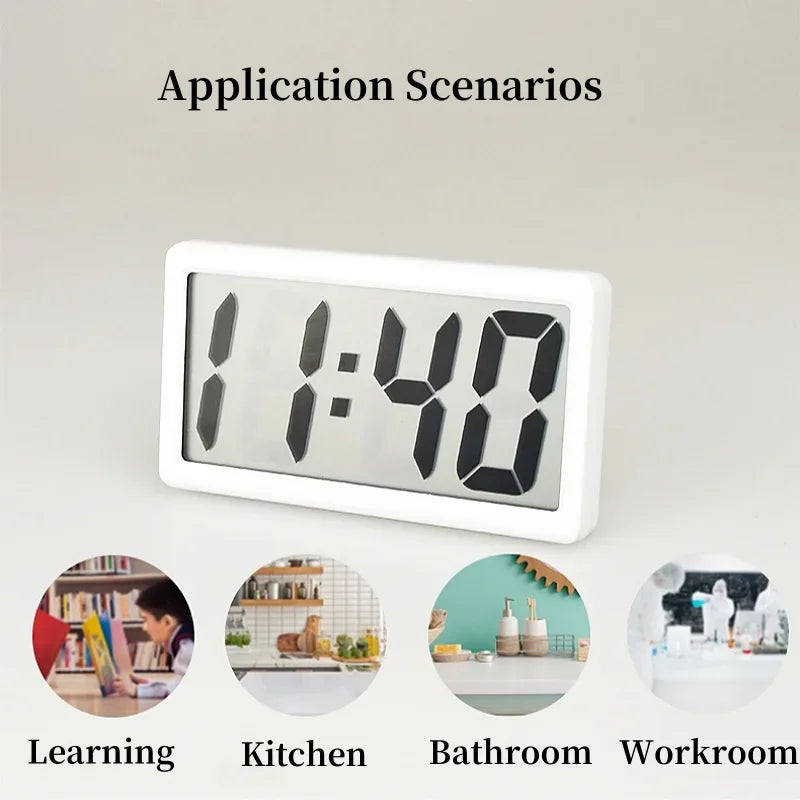 1pc Mini Battery Powered Digital Desk Clock Time Date 12-hour Display Table Clock Wall-mounted LCD Clock With 4Pcs AG10 Battery