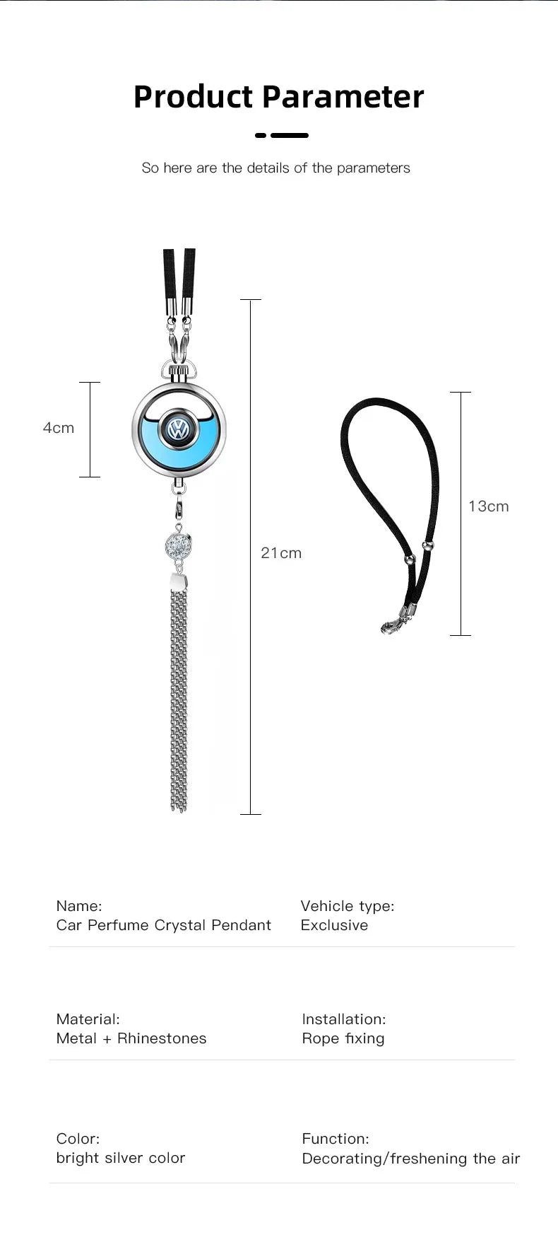 Car Air Freshener Hanging Pendant Rearview Mirror Fragrance Ornament For VW Polo Passat Touran Tiguan Golf Jetta GTI Transporter