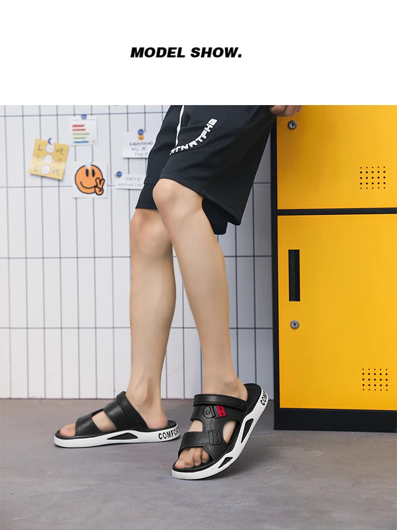 Men's Slippers Summer New Sandals EVA Light Adult Thick-soled Beach Shoes Non-slip Open-toe Sandals for Outdoor