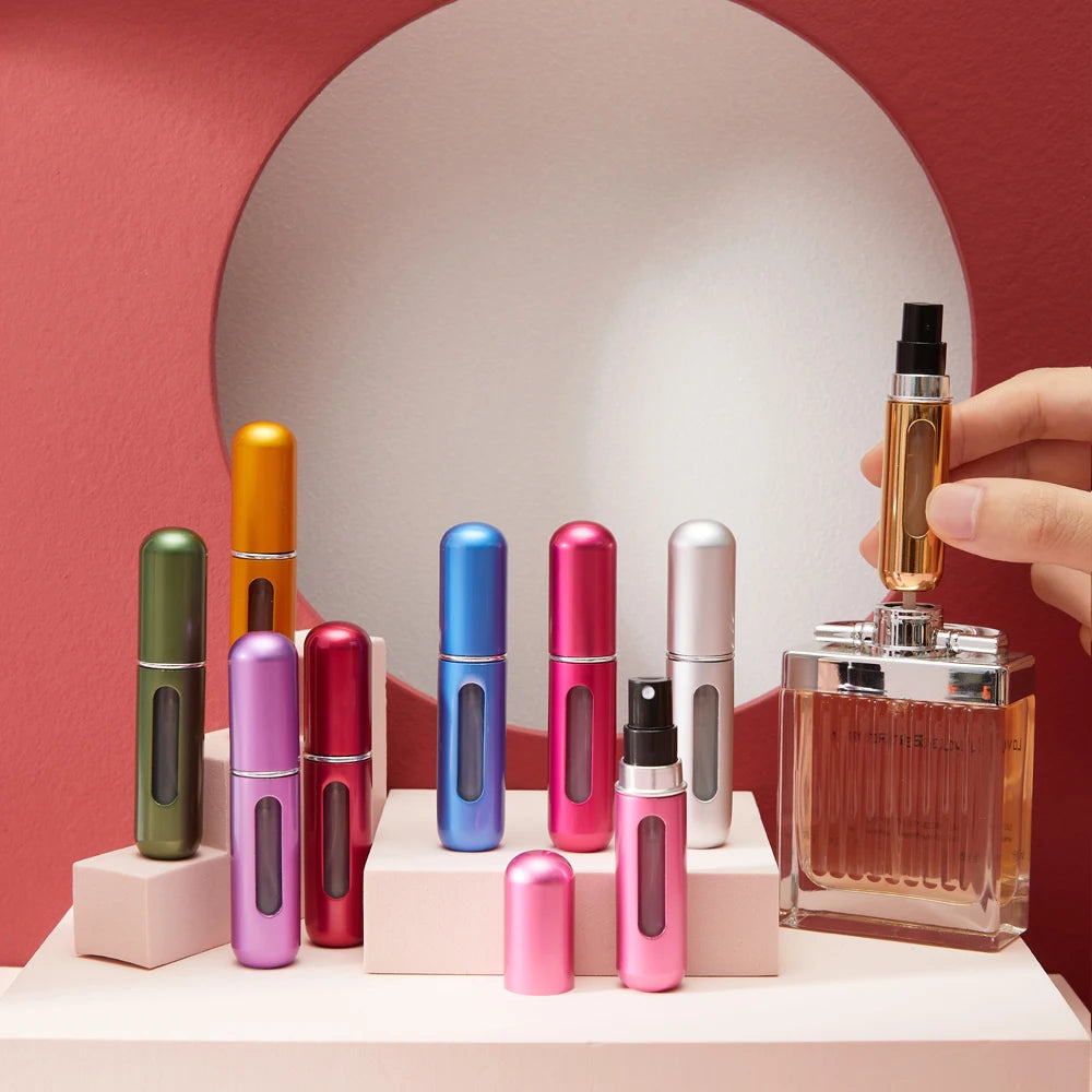 Perfume Bottle Set 8Ml 5Ml Refillable Bottle with Spray Pump Empty Cosmetic Containers Travel Atomizer Bottle Free Shipping