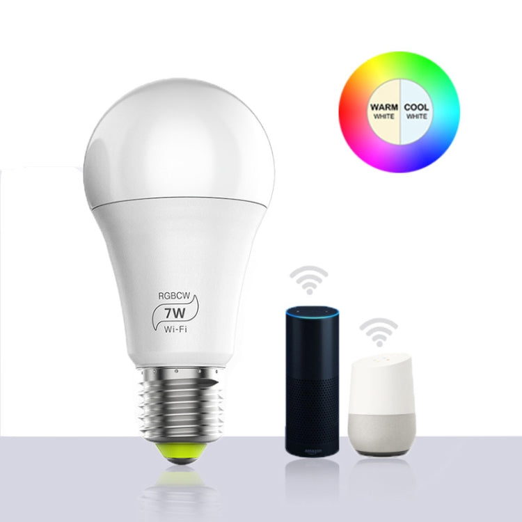 7W E27 RGBCW WIFI LED smart bulb wireless smart home automation light