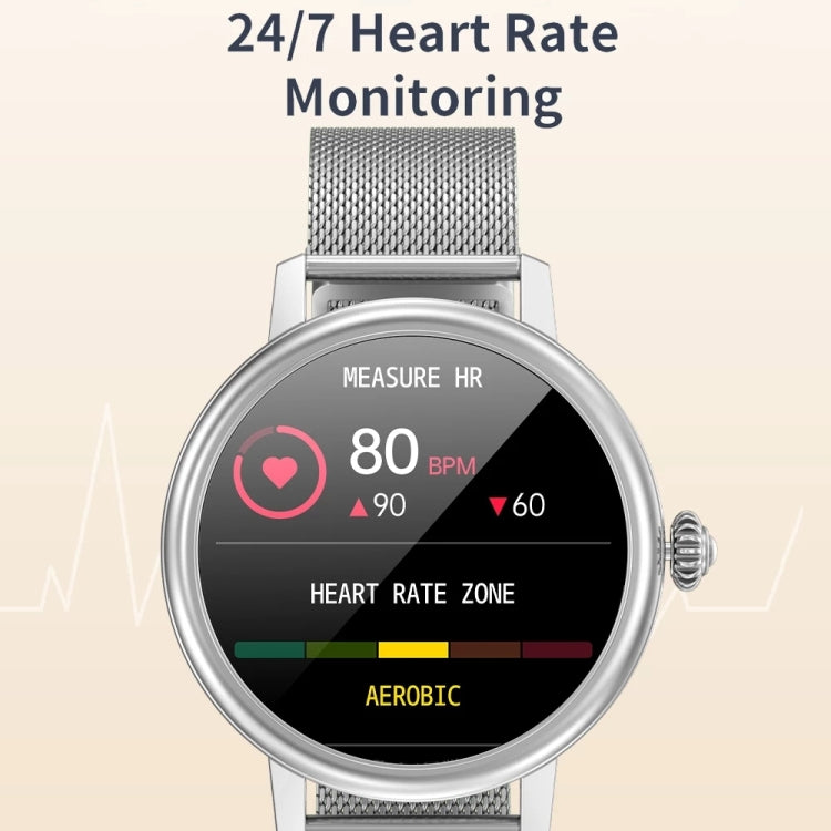 CF90 1.19 inch Steel Watchband Color Screen Smart Watch