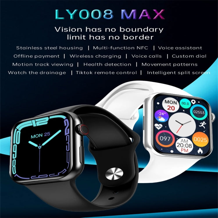 LY008 Max 1.9 inch Silicone Watchband Color Screen Smart Watch