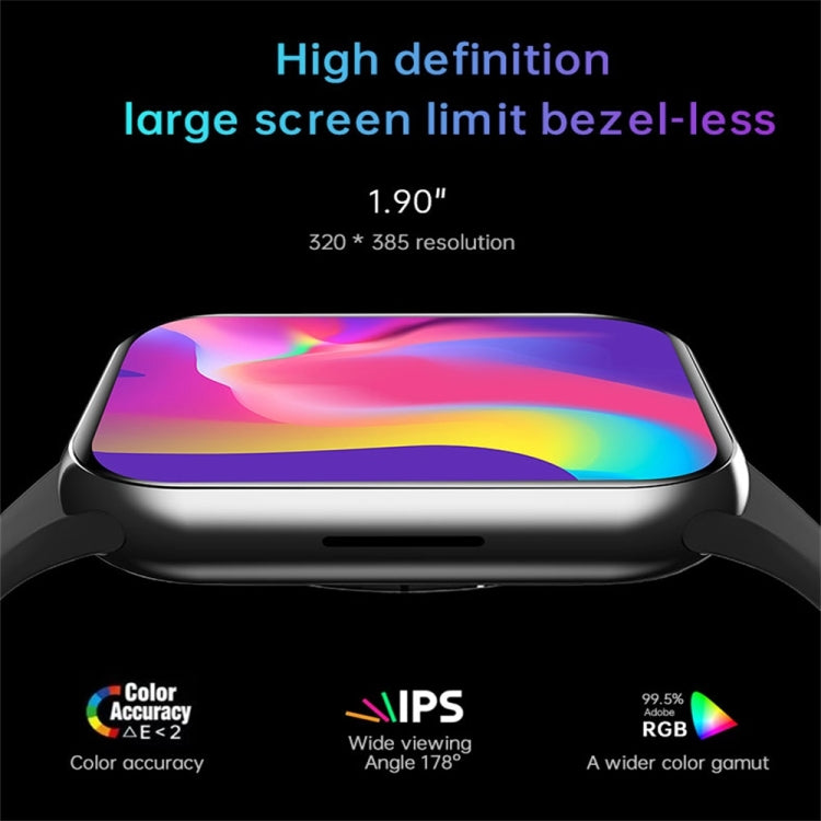 LY008 Max 1.9 inch Silicone Watchband Color Screen Smart Watch