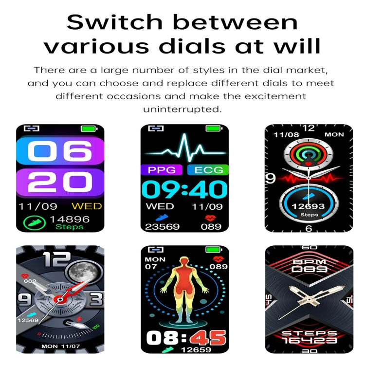 E600 1.47 inch Color Screen Smart Watch Support Heart Rate Monitoring / Blood Pressure Monitoring