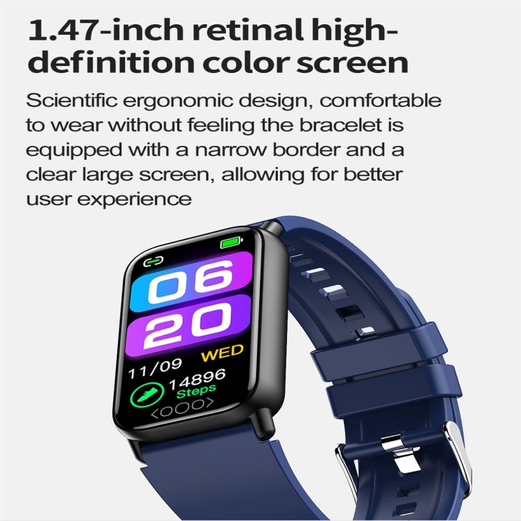 TK72 1.47 inch Color Screen Smart Watch, Support Heart Rate / Blood Pressure / Blood Oxygen / Blood Sugar Monitoring