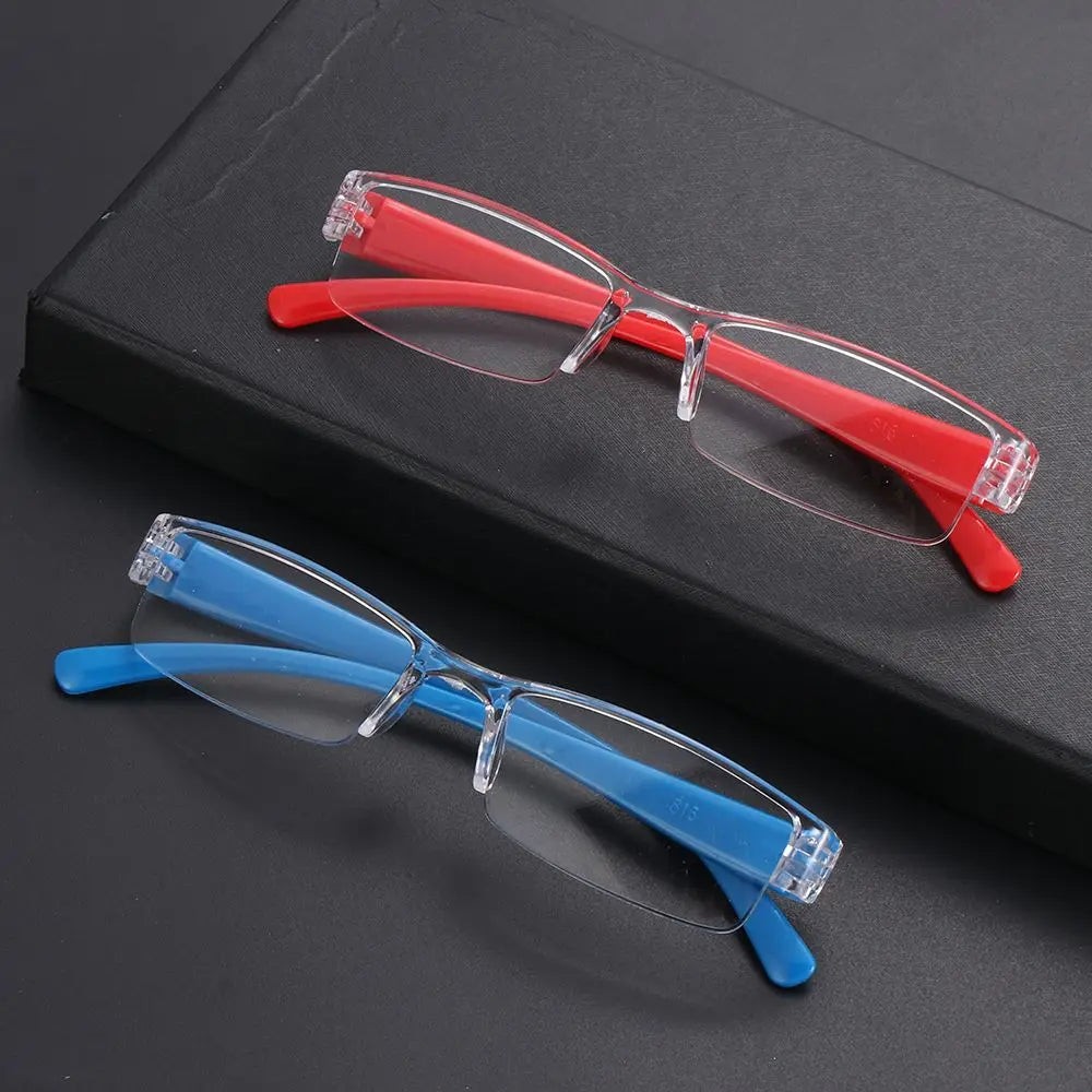 Korean Fashion Reading Glasses Men Women Clear Lens Half Frame Presbyopic Eyewear 1.0 1.5 2.0 2.5 3.0 3.5 4.0 for Reader