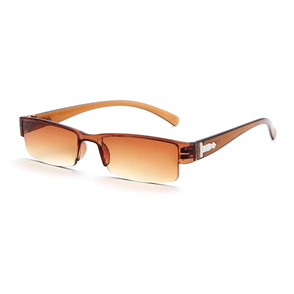 Korean Fashion Reading Glasses Men Women Clear Lens Half Frame Presbyopic Eyewear 1.0 1.5 2.0 2.5 3.0 3.5 4.0 for Reader