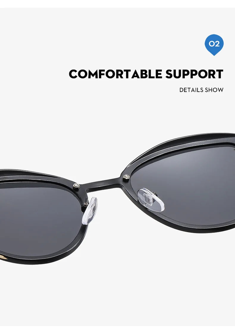 New Style Polarized Sunglasses For Women Catmore Round Sun Glass Ladies Woman Eyewear Accessory UVAB Protection
