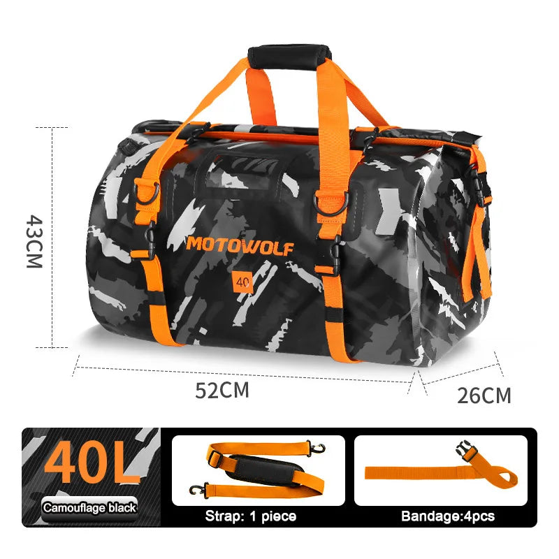 Waterproof Motorcycle Bag For K-TM 1290 BMW Yamaha 40/66L Large Capacity Outing Storage Package Moto Luggage Tailpack