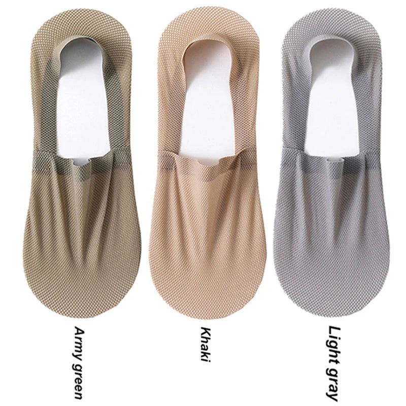 3Pair / Lot Men Boat Socks Fashion Summer Thin Invisible Sock Breathable Soft Casual Sox High Quality Elastic Mesh Sokken Meias