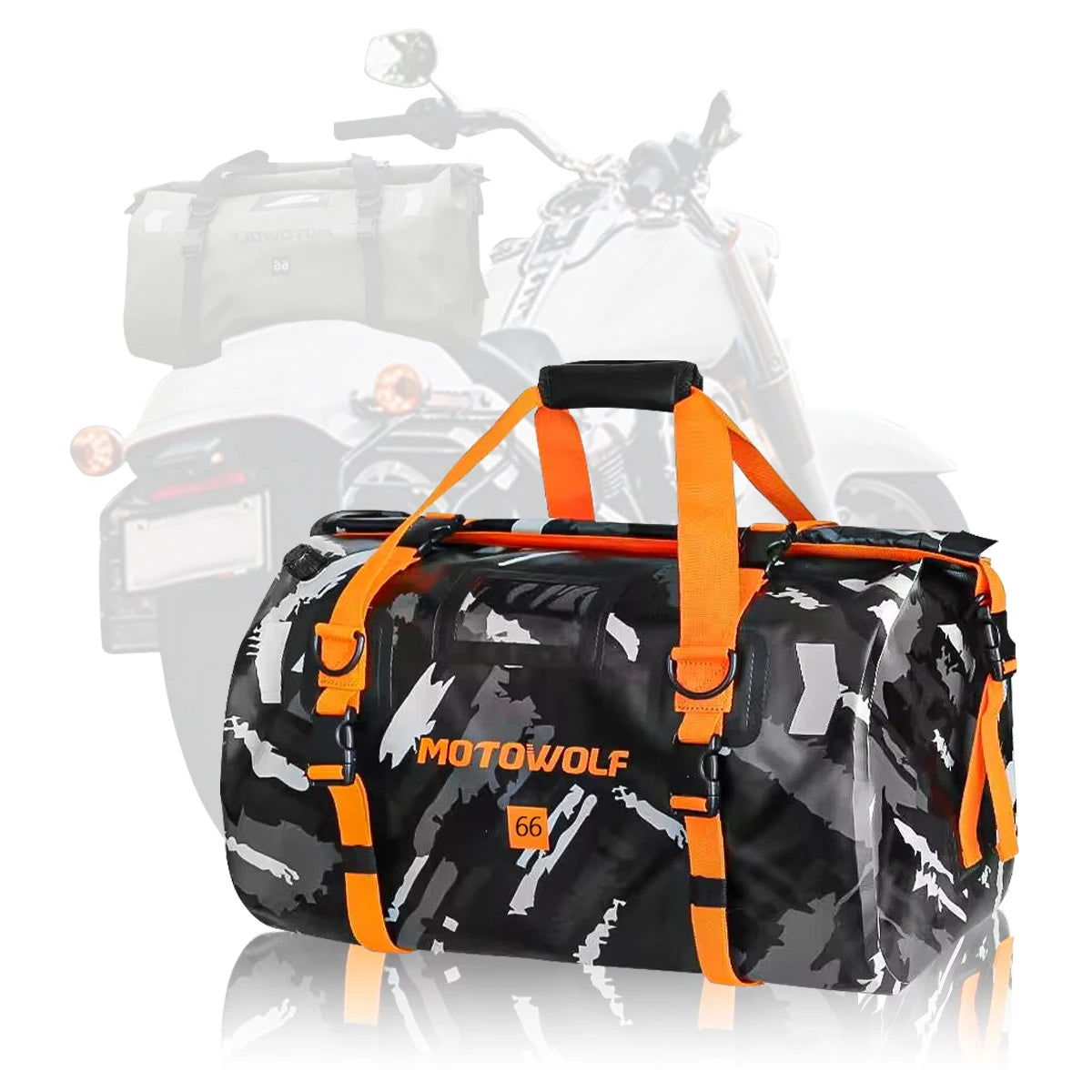 Motorcycle Dry Bag Waterproof Reflective Tail Duffle Bag Skiing Travel Hiking Camping Boating Riding Fishing Outdoor Luggage