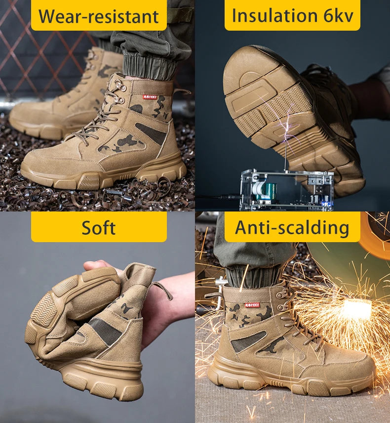 Sneakers Indestructible Shoes Work Safety Shoes With Steel Toe Cap Puncture-Proof Male Security Protective Shoes Tactical Boots
