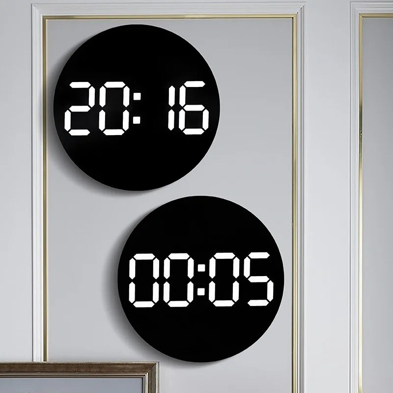 10 Inch Remote Control Digital Wall Clock Temperature Humidity Date Week Timing Countdown 2 Alarm Auto Dimmer LED Alarm Clock