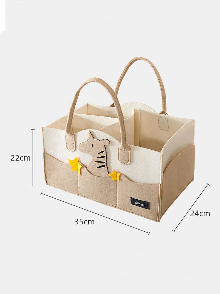 Felt Diaper Bag Baby Organizer Pockets handheld mummy bag mother and baby storage bag Nappies Organizer Portable Mom Tote Basket