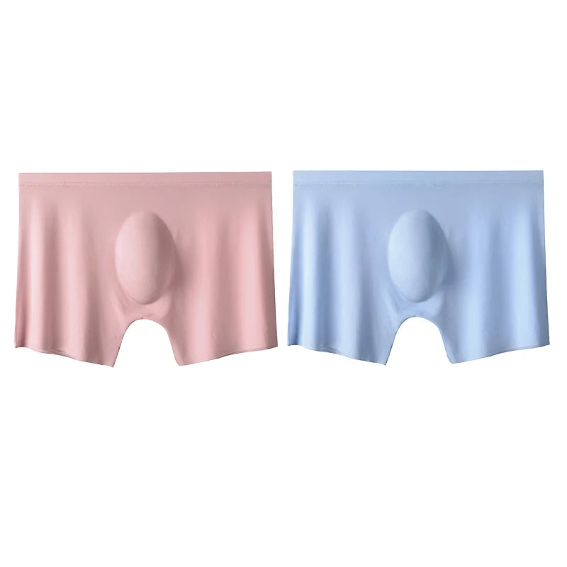 2 Pcs/Lot Men's Ultra-thin Panties Summer Ice Silk Boxers Briefs Underwear Lingerie Shorts Breathable Sexy Seamless Underpants