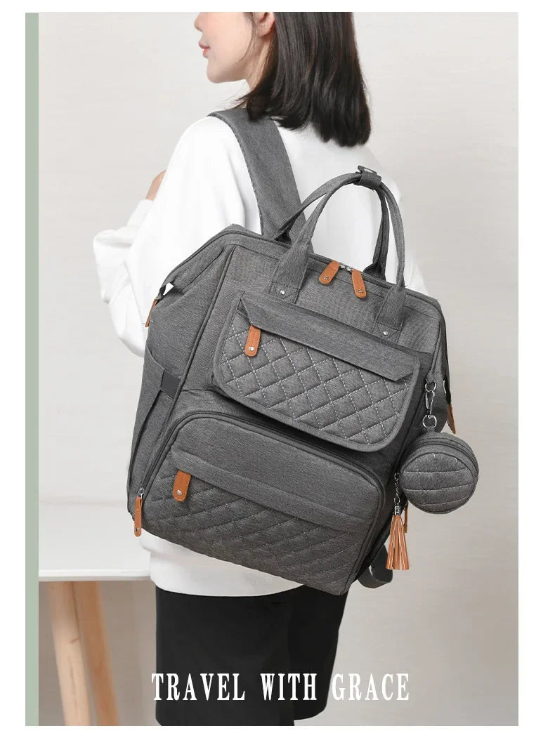 Milk Bottle Diaper Multi Compartment Maternal Christmas Large Capacity Mommy Bag Multi Functional Portable Mom Storage Backpack