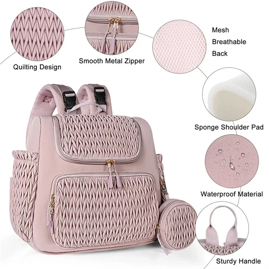 Large Capacity Organizer Mommy Bag For Baby Diapers Outdoor Stroller Hanging Bags Maternity Women Fashion Backpack Lightweight