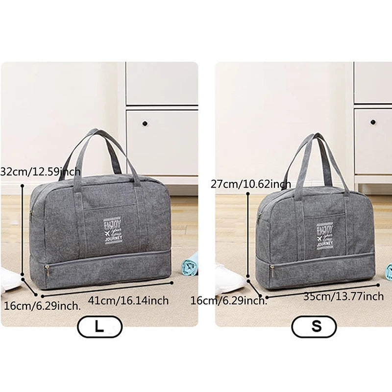 Fashion Folding Travel Bag Women Travel Weekend Overnight Bags Large Capacity Hand Luggage Tote Duffel Accessor Supplies
