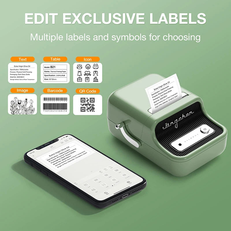 Niimbot B21 Mini Portable Thermal Label Printer Mini Adhesive Sticker Printers for Home Office For Mobile Phone NEW