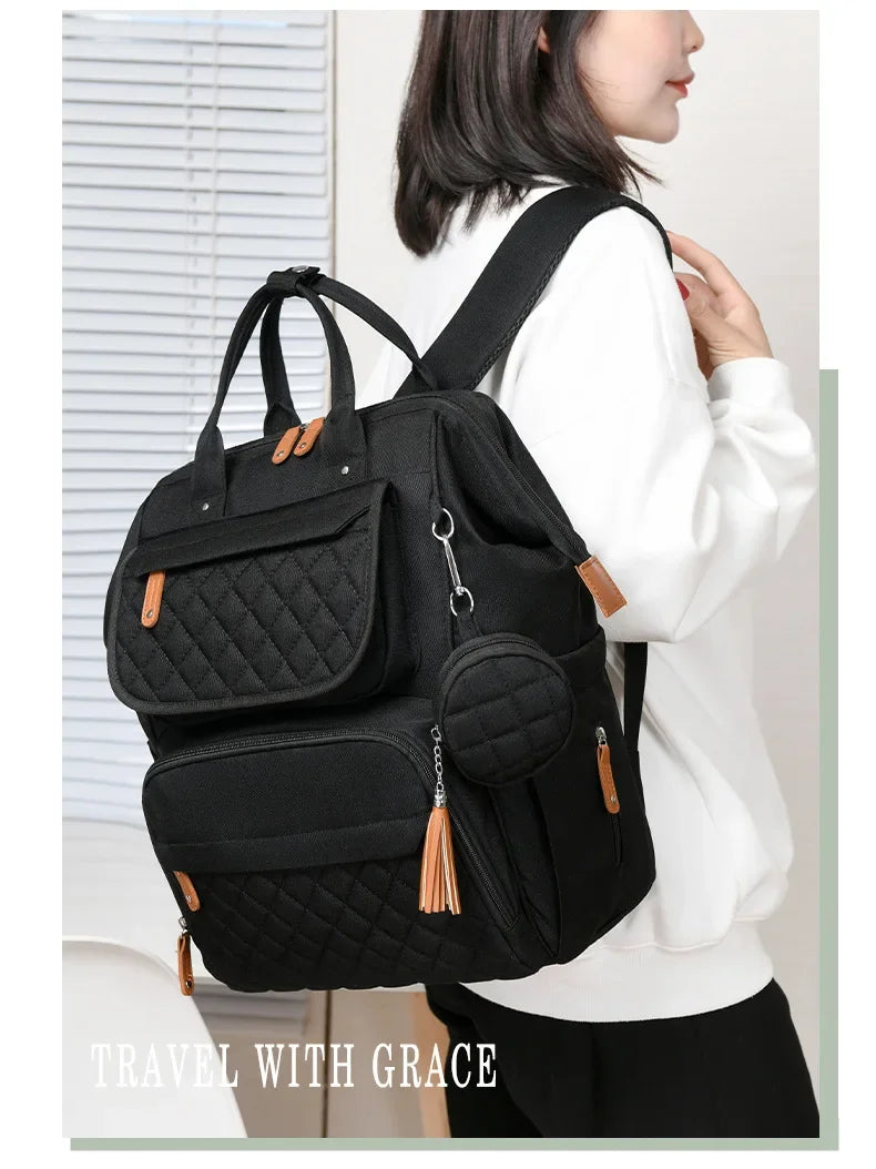Milk Bottle Diaper Multi Compartment Maternal Christmas Large Capacity Mommy Bag Multi Functional Portable Mom Storage Backpack