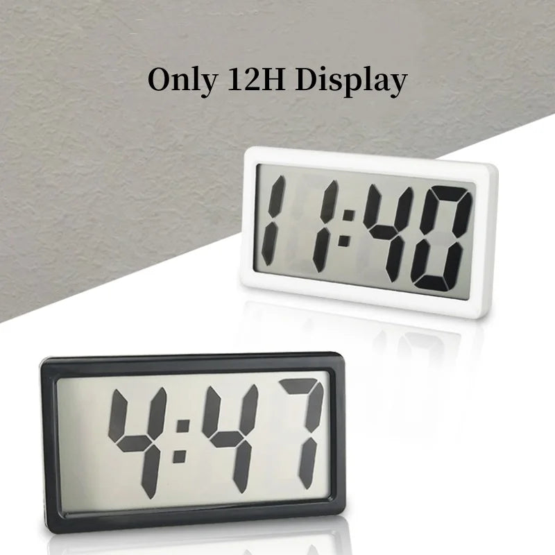 1pc Mini Battery Powered Digital Desk Clock Time Date 12-hour Display Table Clock Wall-mounted LCD Clock With 4Pcs AG10 Battery